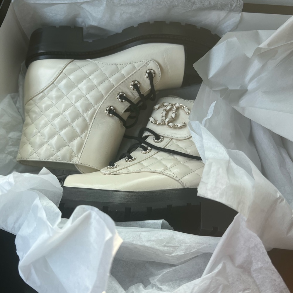 Authentic Chanel Combat Boots